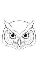 Obraz premium Owl Face Close-up Illustration Portrait.