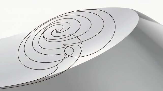 hand drawing spiral design on paper with pencil step by step