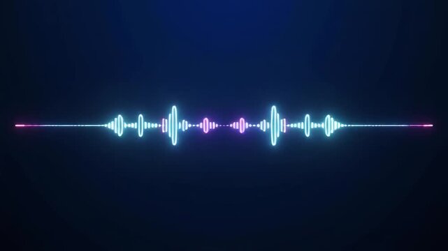 dynamic audio waveform visualization with glowing sound equalizer effect