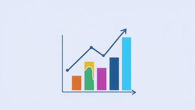 growing bar chart data visualization with colorful 3d blocks animation