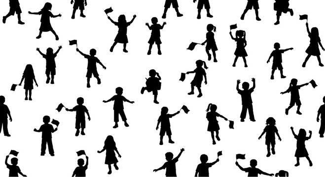 Silhouette Figures Showcasing Various Playful Human Activities.