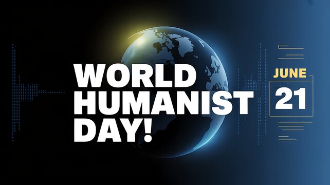 World humanist day celebration design with earth