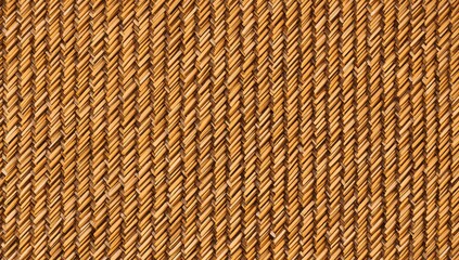 Obraz premium Close-up of intricate woven bamboo mat with detailed textured pattern