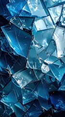 Abstract Blue Crystal Fragments Background.