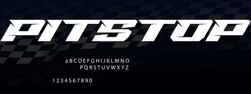 Pit Stop Racing Font Alphabet &mdash; High‑Speed Motorsport Display Typeface Inspired by Fuel and Tire Changes