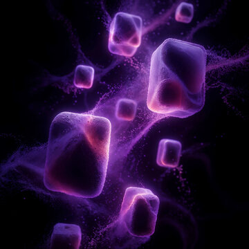 abstract flying hot blocks