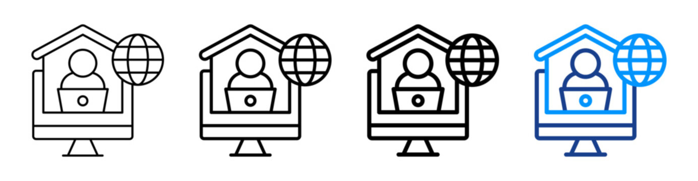 Remote Work Multiple Outline Collection Set