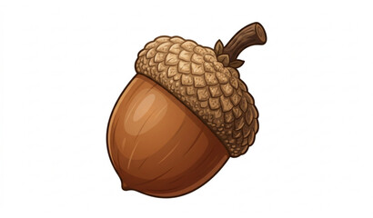 Realistic cartoon acorn oak fruit vector illustration © MDSAKIB