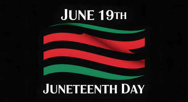 Juneteenth Day flag and celebration background