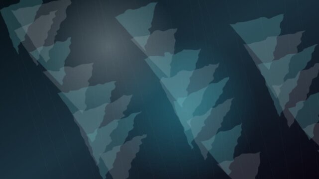 Abstract blue geometric background with moving triangular shapes