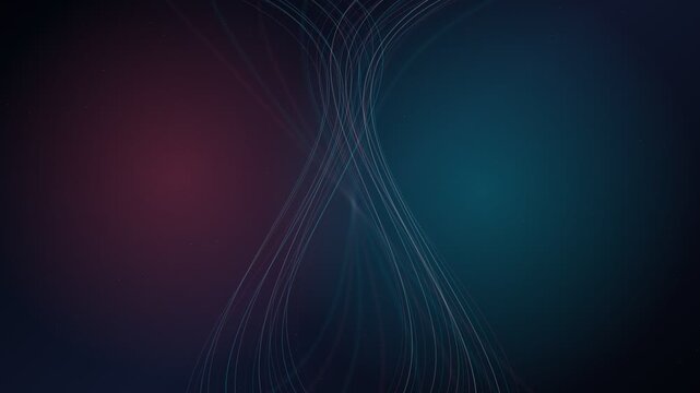 Abstract glowing lines forming hourglass shape on dark background
