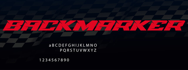 Backmarker Racing Font Alphabet — High‑Speed Motorsport Display Typeface. Download it Now © Hasan