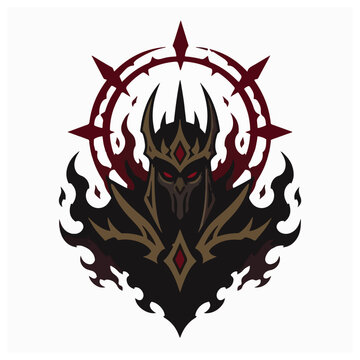Dark Fantasy Lich Knight Mascot Emblem Vector Design