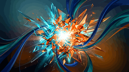 Naklejka premium Abstract geometric gradient background with vibrant blue and orange colors