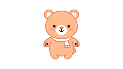 Cute orange bear cub wearing a white scarf © jas