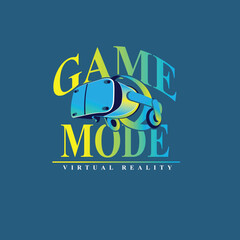 Virtual Reality Game mode vector illustration graphic t shirt design © Saranya
