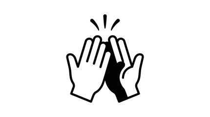 Obraz premium High five gesture icon representing teamwork and success.