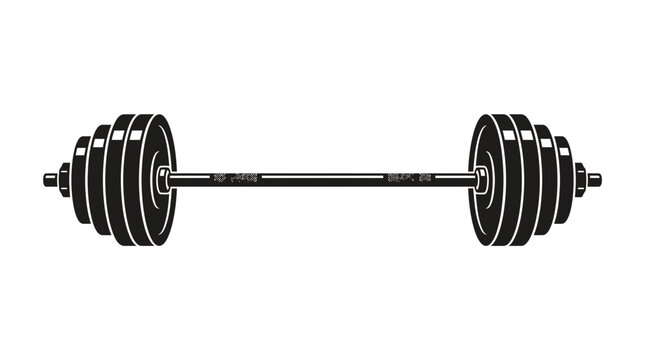 Heavy barbell with weight plates for bodybuilding.
