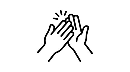 Obraz premium Minimalist line art clapping hands applause icon.