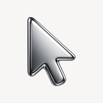 Metallic arrow cursor icon