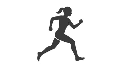 Obraz premium Silhouette of a woman running for fitness and marathon.