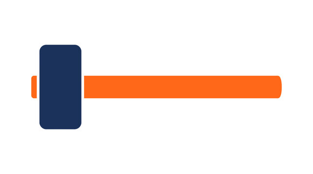 Sledgehammer icon with orange handle and blue head.