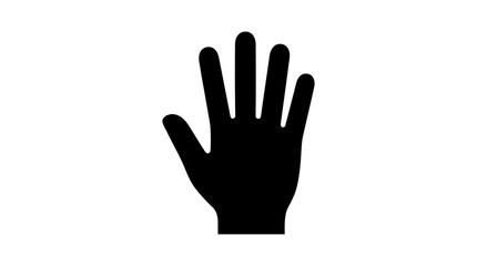 Solid black silhouette of an open five finger hand. © Ahda