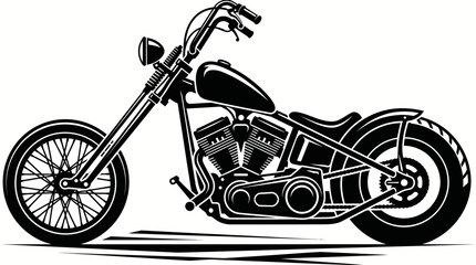 Vector illustration of a chopper motorcycle. © Abhinaya Project