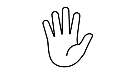 Fototapeta premium Thin line art open hand palm icon
