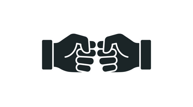 Two fists bumping in a teamwork gesture solid icon.