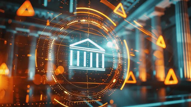Modern cybersecurity and financial fraud concept with secure banking interfaces, phishing attacks, identity theft, online security threats, and warning symbols.