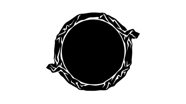 Black and white drum head closeup.