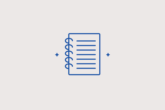 Spiral notebook sheet planner line icon for time management for document archive software. Useful vector illustration for corporate education notebooks, business task organizer interfaces.