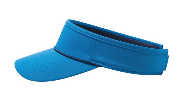 Blue sports visor on white background