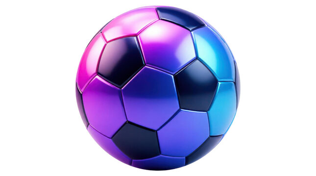 Iridescent soccer ball with vibrant colors