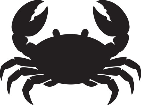 Minimal crab silhouette icon vector isolated on white background for marine logo design.