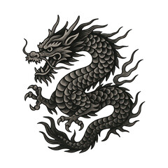Obraz premium PNG Intricate mythical dragon illustration