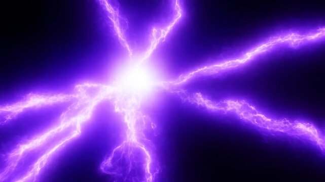 Dynamic purple electric flow with bright light energy and movement