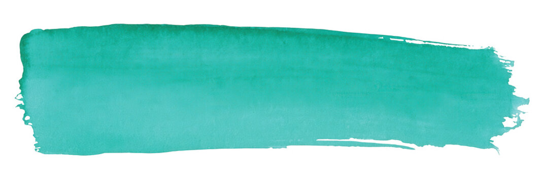 A vibrant teal brush stroke on transparent background