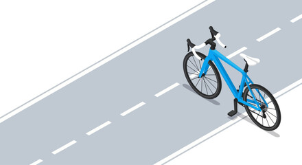 Naklejka premium Flat Design Bicycle Illustration Roadway Vector Artwork