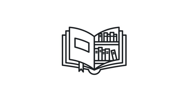 Open book revealing shelves filled with classic literature symbolizing knowledge learning and the endless pursuit of wisdom perfect for educational or literary themes.