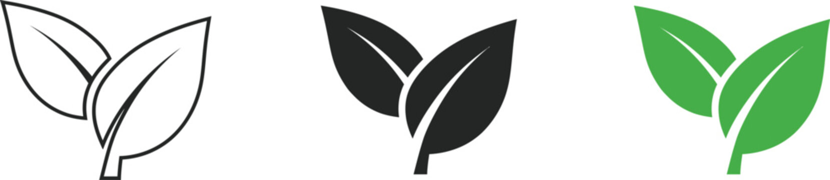 Eco Leaf Logo Icon Green Nature Growth Sustainability Symbol Vector Illustration