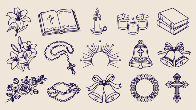 holy religious prayer pattern, sacred spiritual cross background, holy bible candle illustration, religious prayer icon design, sacred prayer icon set, holy prayer theme art, sacred religious graphic 