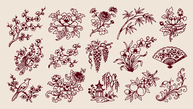 floral botanical vine pattern, elegant garden plant background, hand drawn flower illustration, rustic botanical plant print, decorative floral vine wallpaper, artistic garden design, simple floral gr