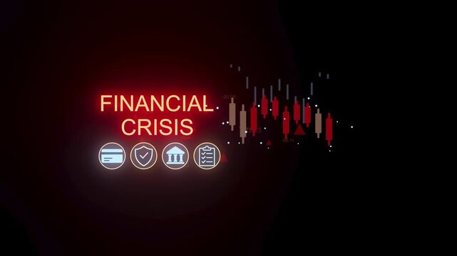 Financial crisis affects markets and signals economic changes with visual data representation
