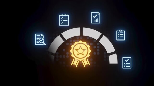 Business quality management dashboard shows various indicators and metrics for evaluating performance in a corporate setting