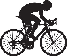Fototapeta premium Cycling silhouette road bike rider in action with number o23