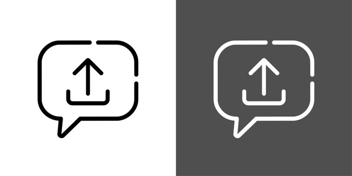 アップロード矢印の吹き出しベクターアイコン