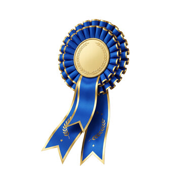 Elegant Blue Rosette Award Ribbon for Achievement