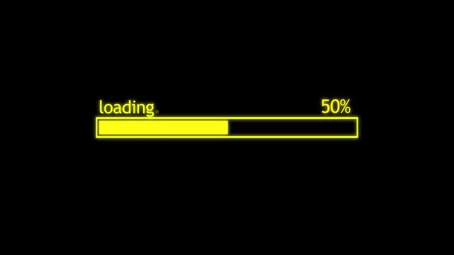 Loading Bar Animation 100% Complete | Futuristic Progress Indicator